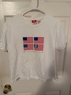 Target White Independence Day Flag Graphic Tee